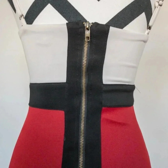 Hommage Red and Black Pencil Dress Sz Small - Picture 8 of 10